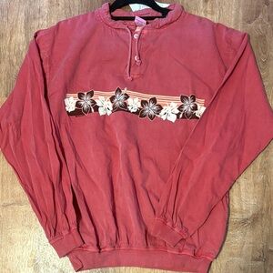 NWT CRAZY SHIRTS USA PULLOVER DRAW STRING POCKET FLORAL SHIRT